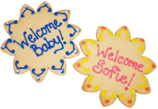 Baby arrival cookies